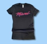 Grooveman Music Women Tees Rhinestone T-Shirt | Miami Neon Pink