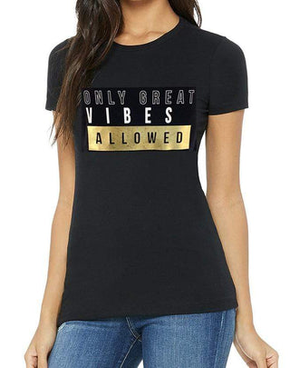 Grooveman Music Women Tees Small / Black Gold T-Shirt | Only Great Vibes Allowed