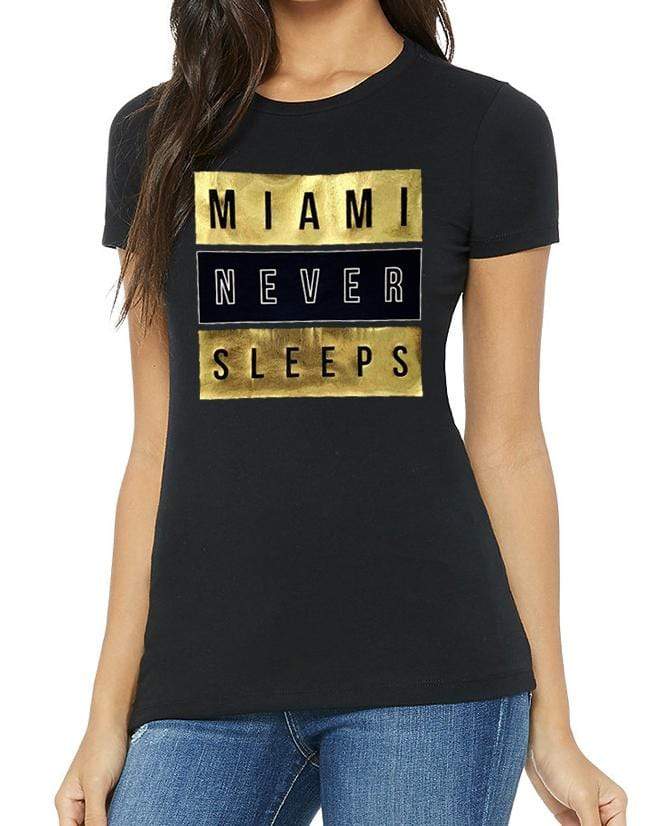 Grooveman Music Women Tees T-Shirt | Miami Never Sleeps
