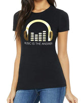 Grooveman Music Women Tees T-Shirt | Music Is The Answer