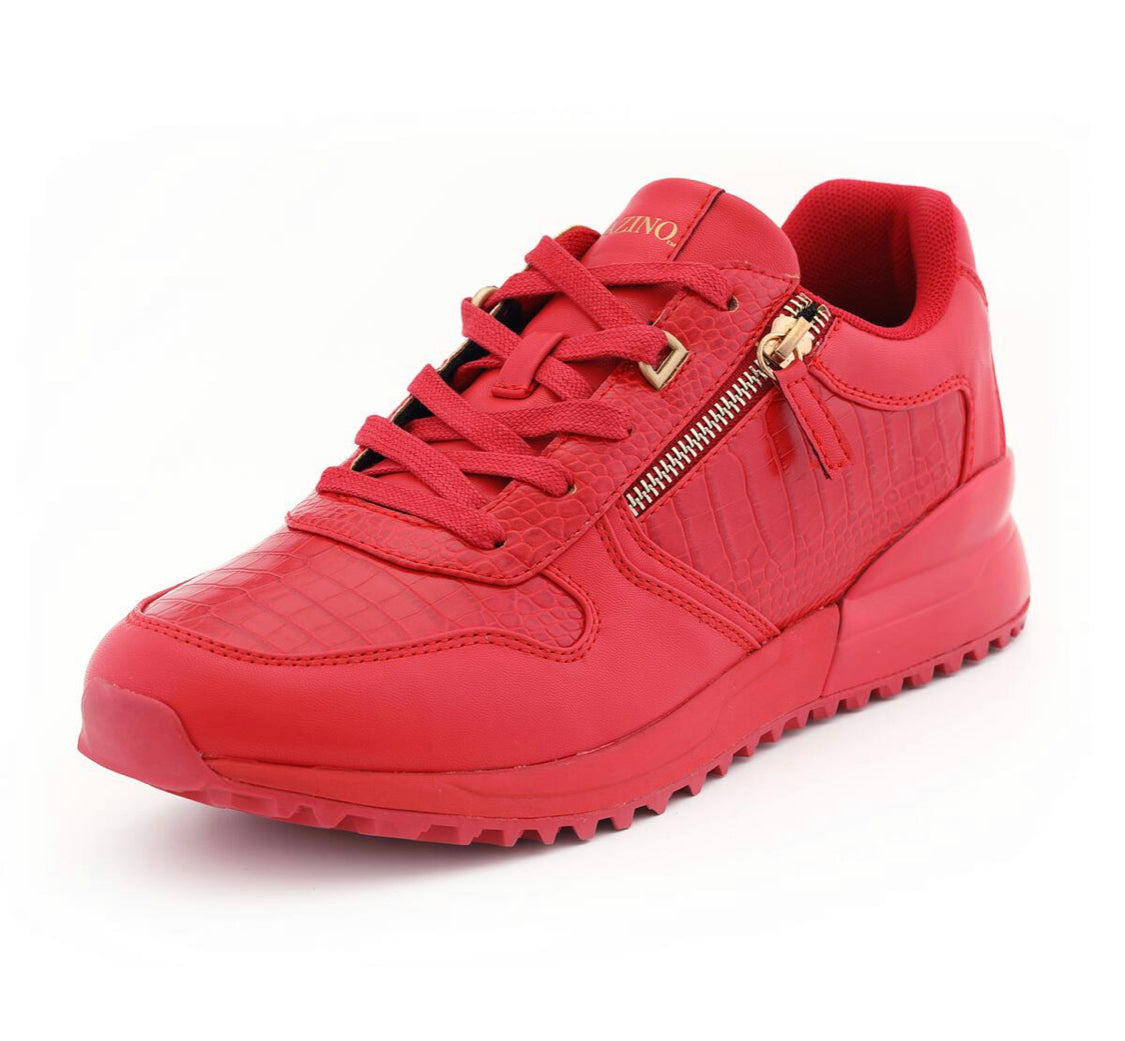 Mazino Selenite Zipper Jogger Red & Croc Sneakers - Men