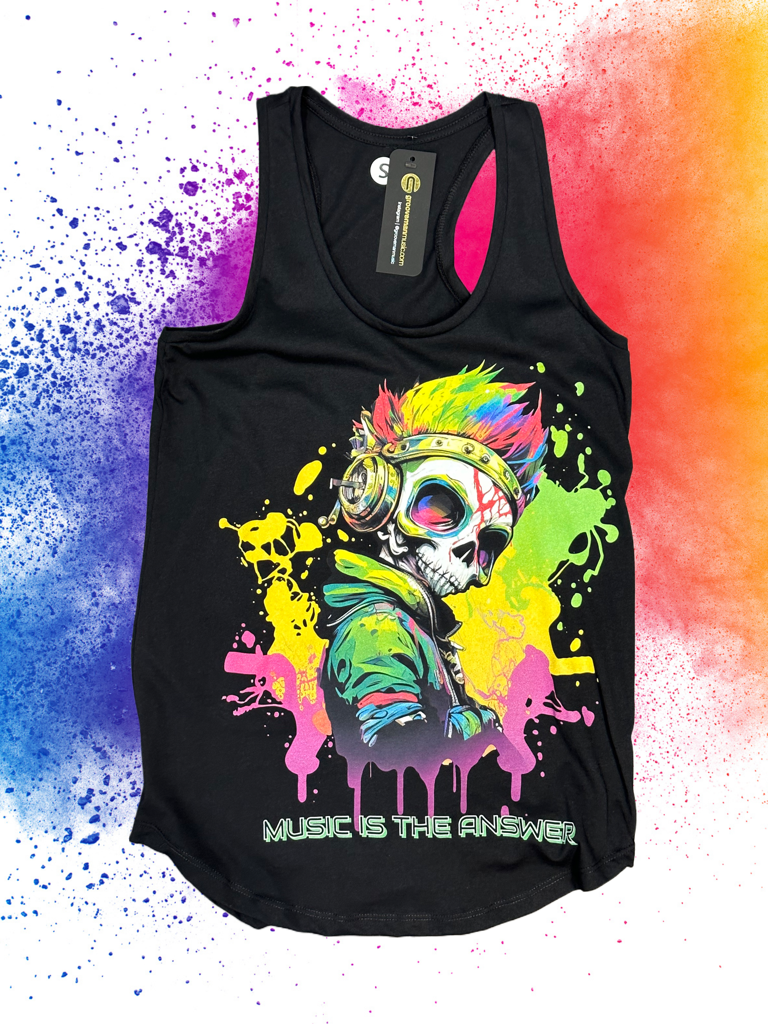 Music is the Answer Skull! DTG Tank Top | Full Color