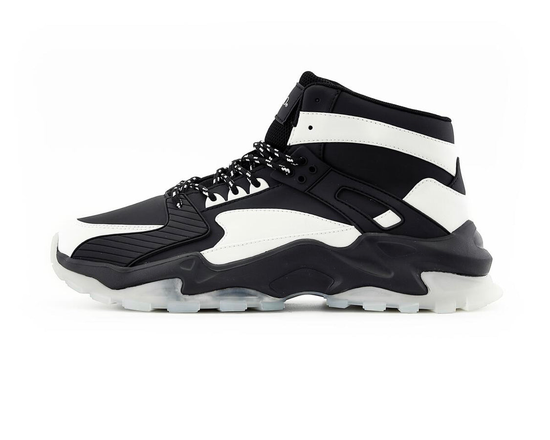 Mazino Black and White Chunky High Top Sneakers - Men