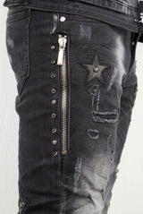 Skinny Black Star Denim Jeans