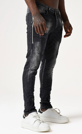 Skinny Black Star Denim Jeans