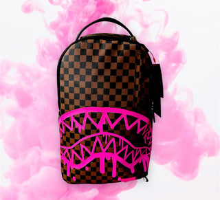 Sprayground  | Pink Drip Brown Check DLX backpack