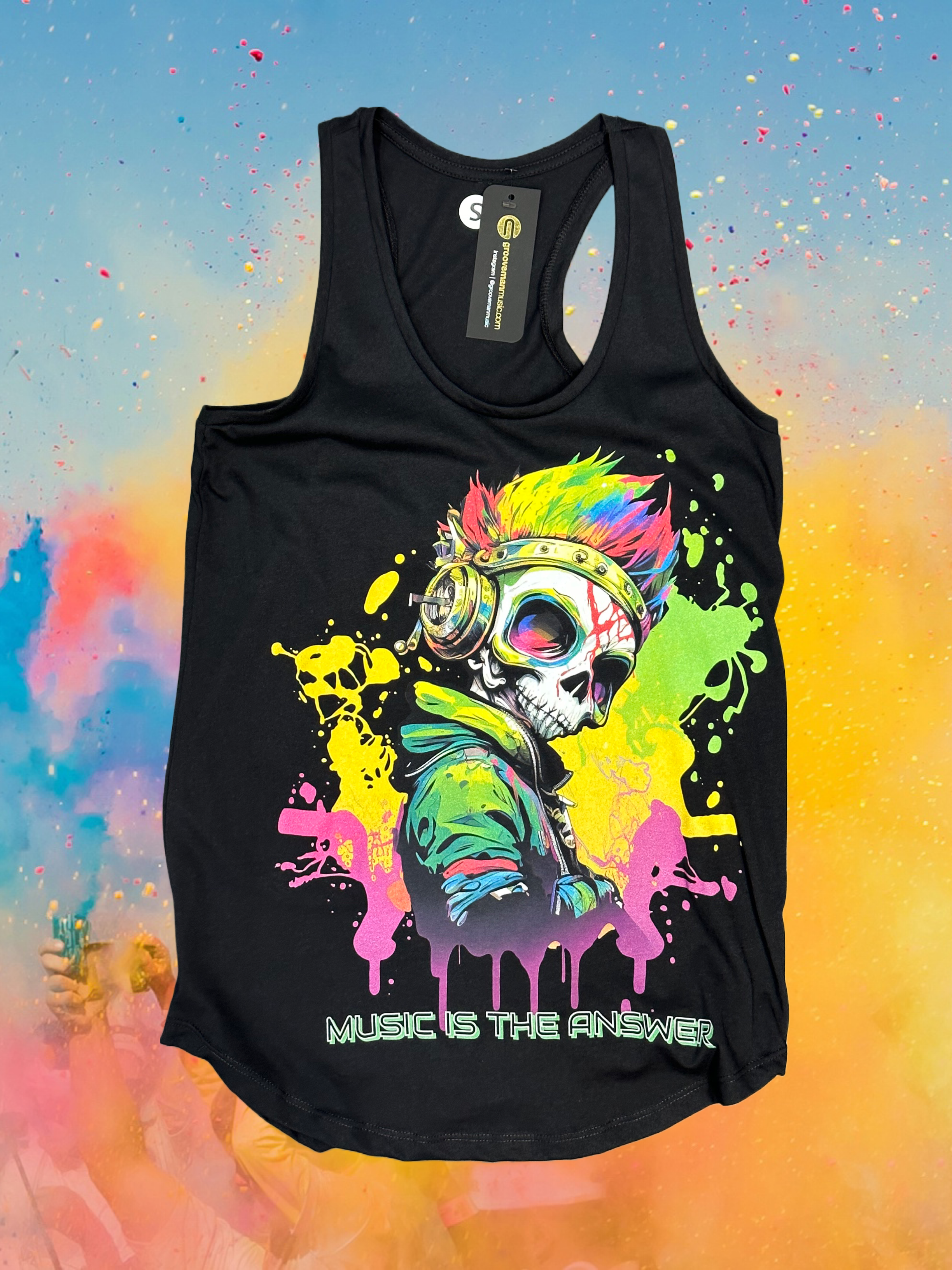 Music is the Answer Skull! DTG Tank Top | Full Color