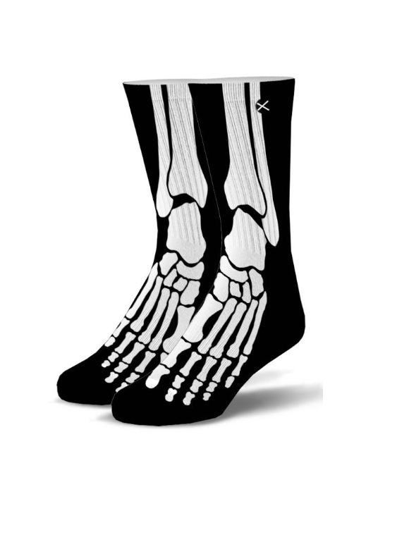 Odd Sox Socks 6-12 / Black Skeleton