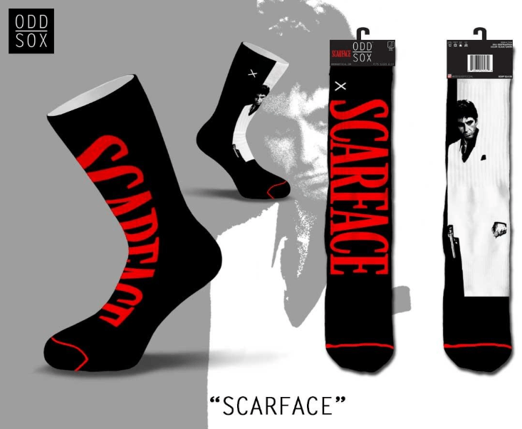Odd Sox Socks 6-12 / White Scarface Movie