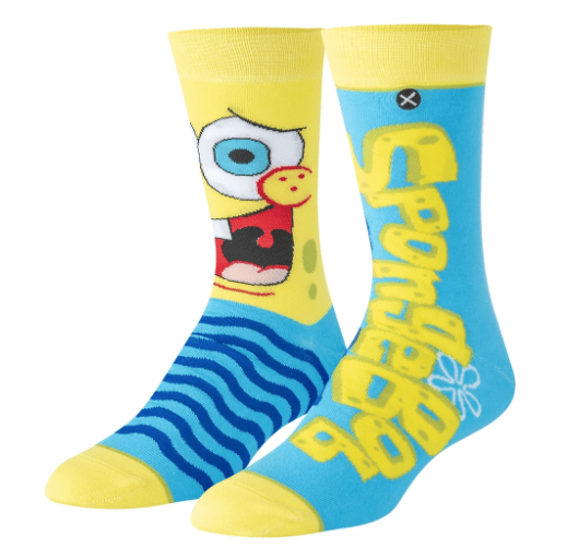 Odd Sox Socks 6-13 / Black Spongebob Big Face