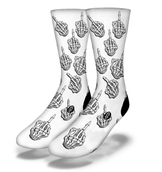 Odd Sox Socks 7-13 / White Skeleton F Off Socks