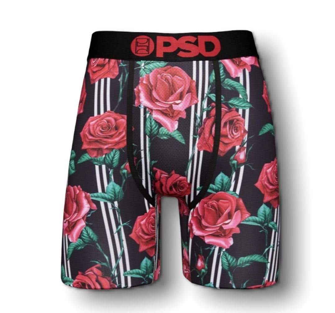 PSD Underwear Underwear Pin Stripe Roses Black Brief