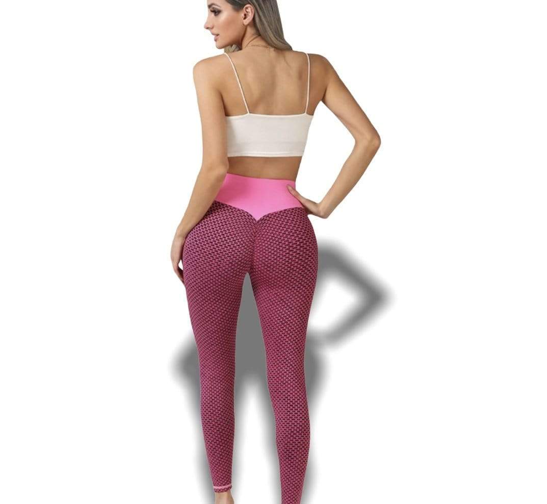 Rebel Groove Leggins Texture Scrunch Butt Lifted Active - Pink