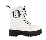 Rebel Groove Shoes 5 / White Platform Booties