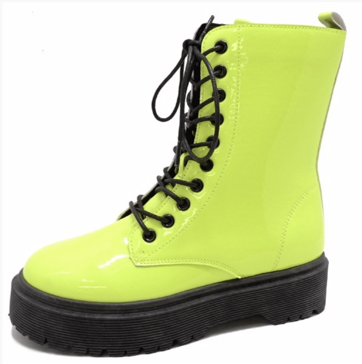Rebel Groove Shoes Platform Booties Neon Yellow