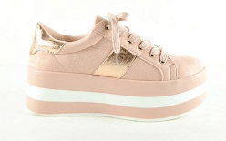 Rebel Groove Shoes Sneakers Platform Fashion Style Pink