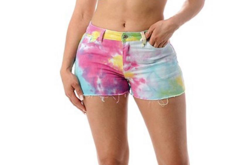 Rebel Groove Shorts Tie Dye Multi Shorts Womens