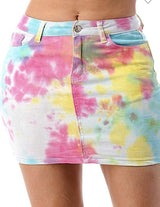 Rebel Groove Shorts Tie Dye Multi Skirt Womens