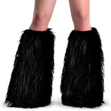 Adult Black Faux Fur Boot Sleeve, Leg Warmer